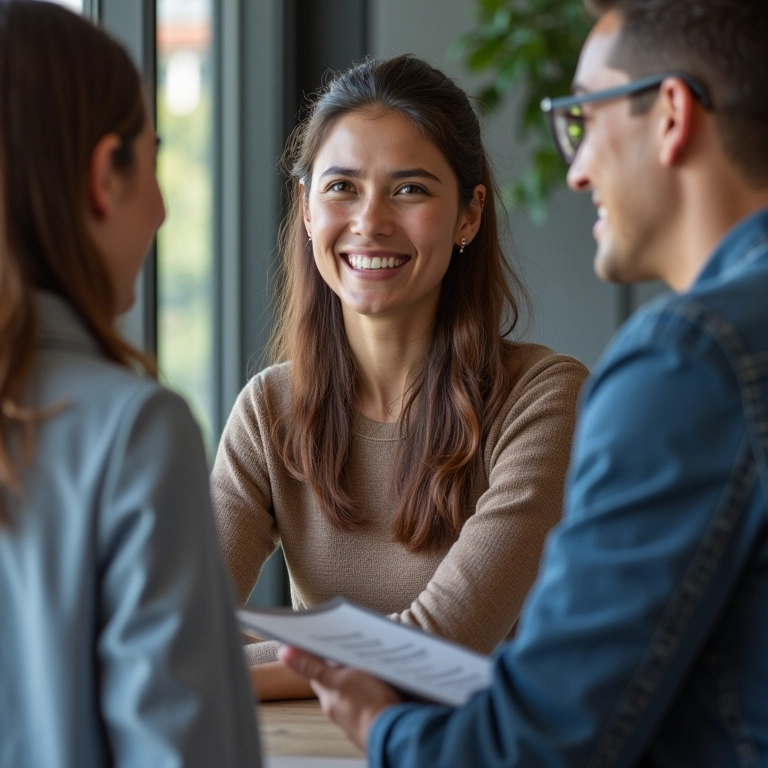 Mulher recebendo suporte ao cliente da Nuvemshop em videochamada.