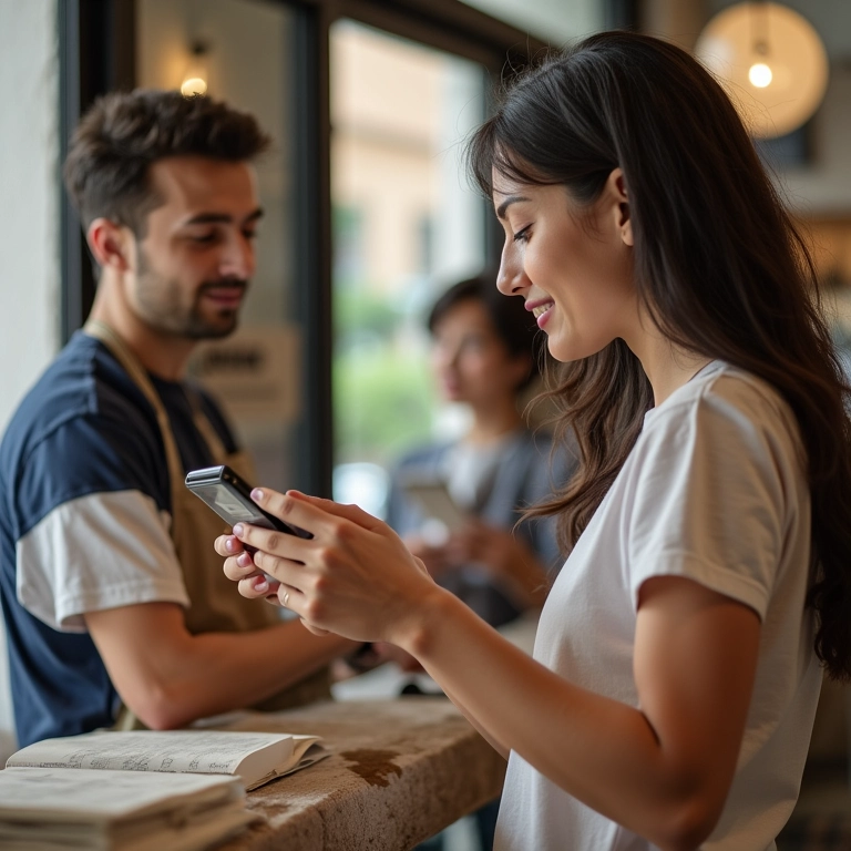Mulher trocando produto com defeito em loja online, representando o direito à troca de produtos no e-commerce.