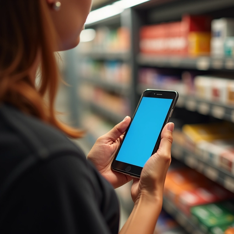 Mulher usa carteira digital no celular para pagamento por aproximação em loja de SP.