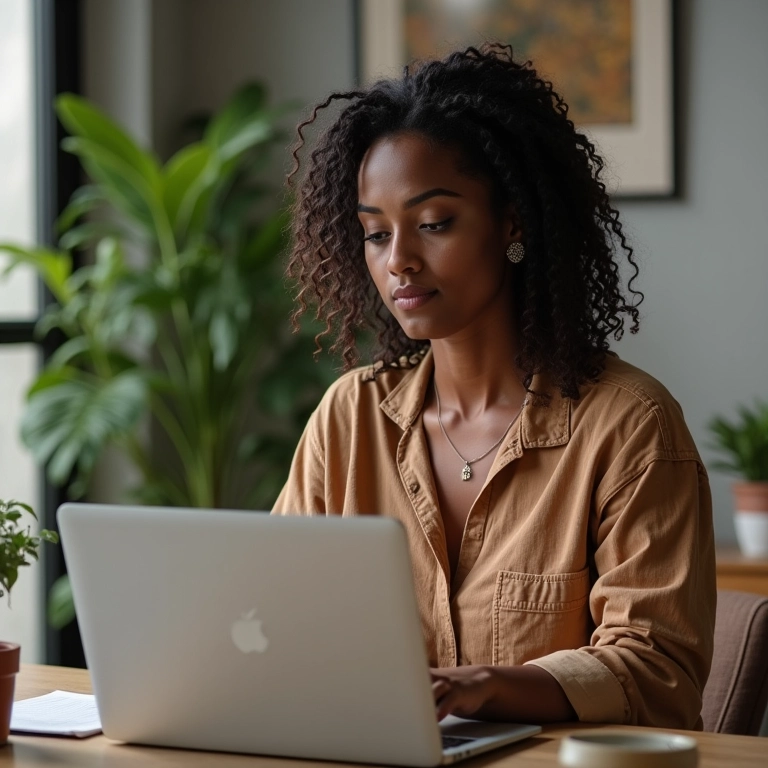 Nômade digital organizando agenda e finanças em apartamento em São Paulo.