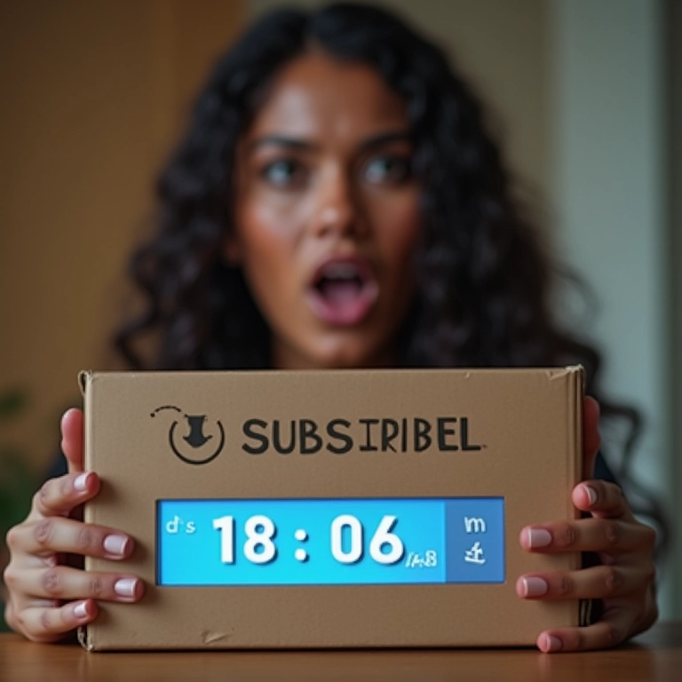 Oferta por tempo limitado em um site de clube de assinatura com uma modelo brasileira.