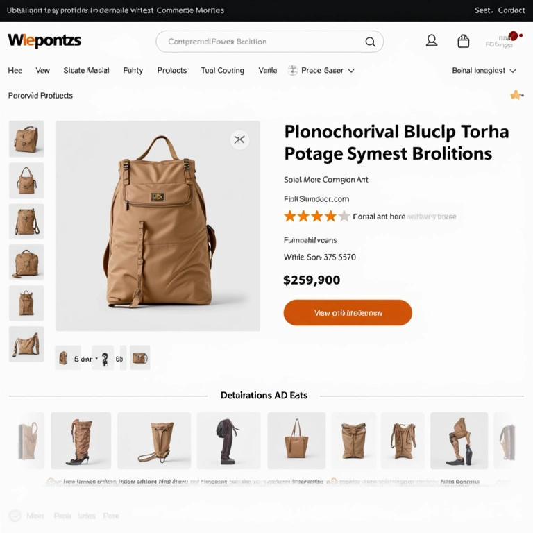 Página de produto de e-commerce com avaliação 5 estrelas.