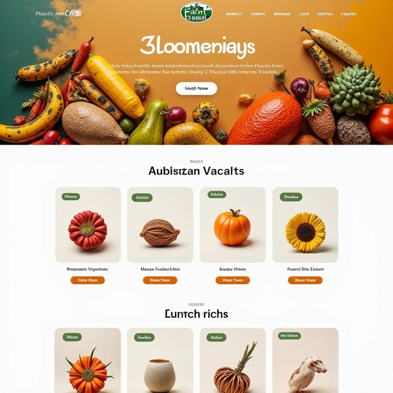 Página inicial de e-commerce com design vibrante e intuitivo.