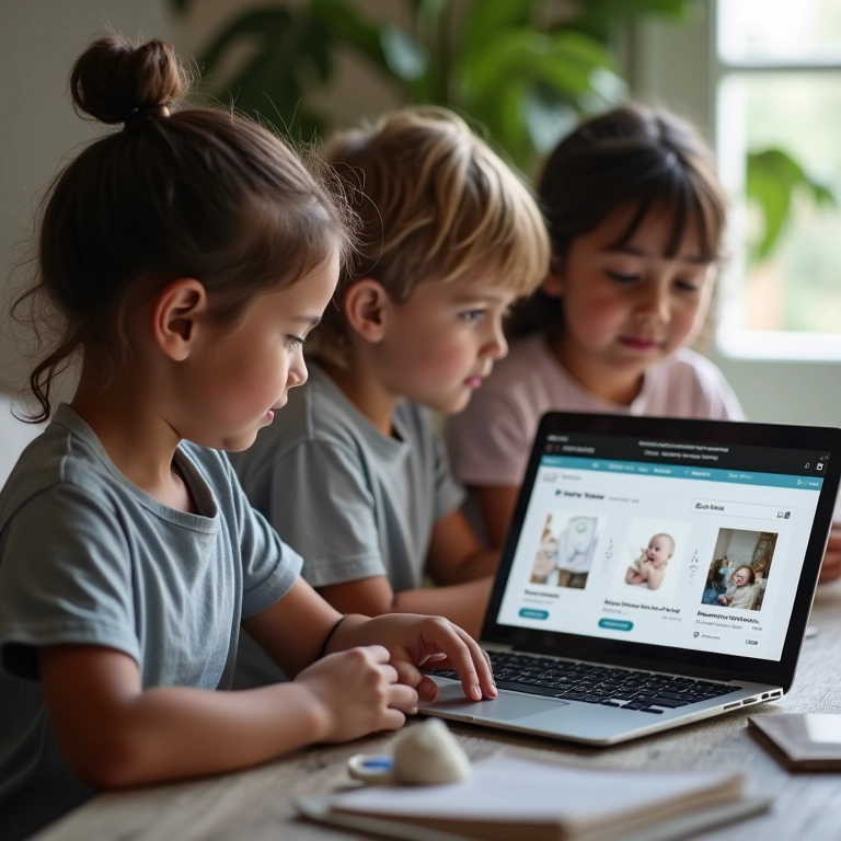 Como Criar um Ecommerce de Produtos para Bebe Seguro e Confiante Pais diversos navegando em um site de ecommerce seguro para bebês.