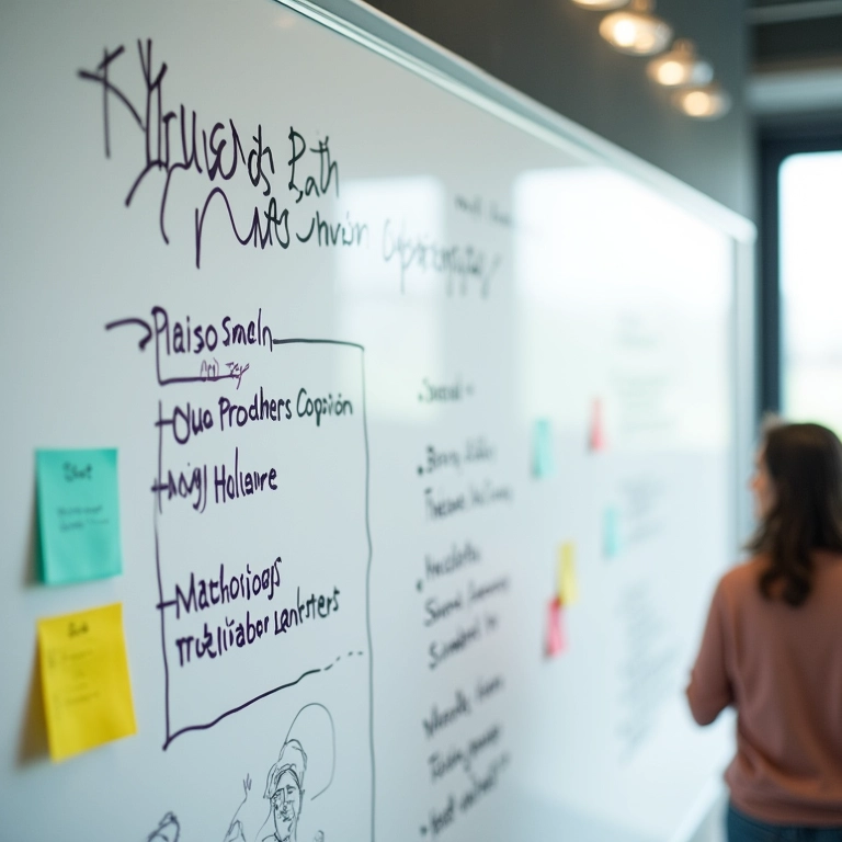 Perfil detalhado de persona em quadro branco.