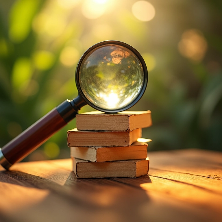 Pilhas de caixas de chá com lupa focada. Conceito de Visibilidade Aumentada para e-commerce.