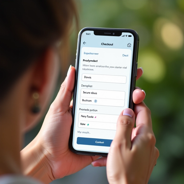 Processo de compra facilitado em um smartphone com design intuitivo.
