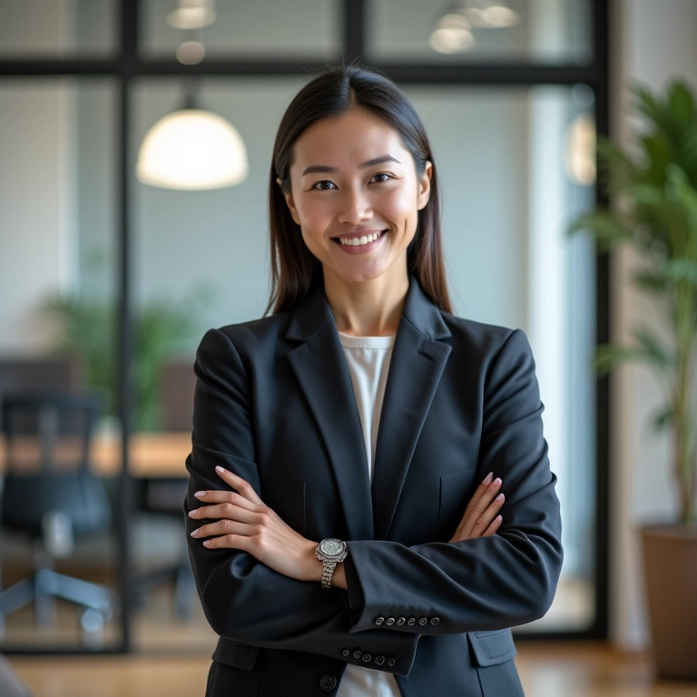 Profissional apresenta canal do YouTube com depoimentos em escritório em SP.