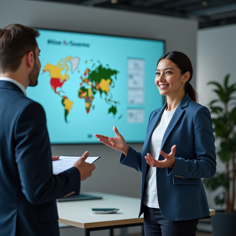 Profissional apresentando conteúdo educacional sobre TikTok para B2B.