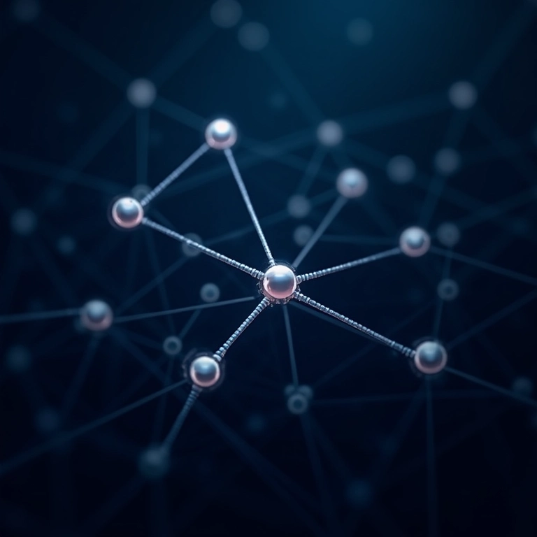 Rede de nós interconectados simbolizando link building estratégico.