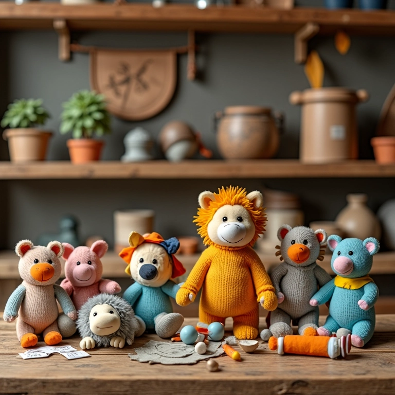 Seleção de brinquedos educativos STEM em prateleira com design brasileiro.