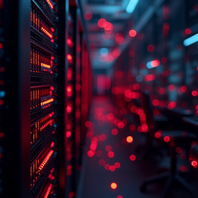 Servidores sobrecarregados por um ataque DDoS.