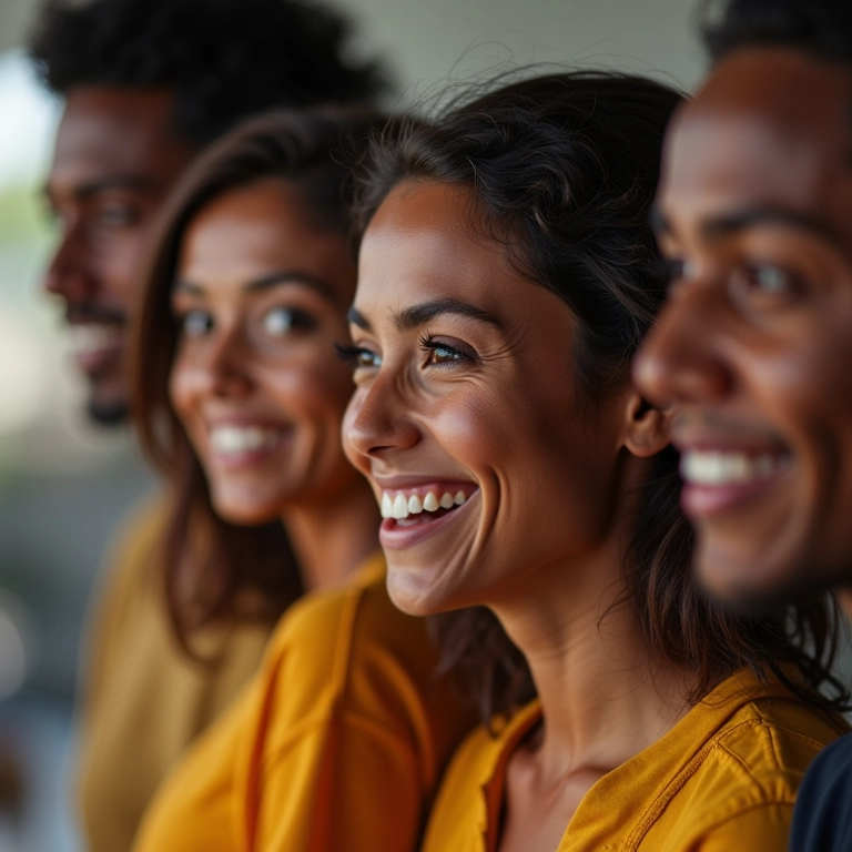 Testemunhos de clientes em um site de clube de assinatura com rostos diversos de brasileiros.