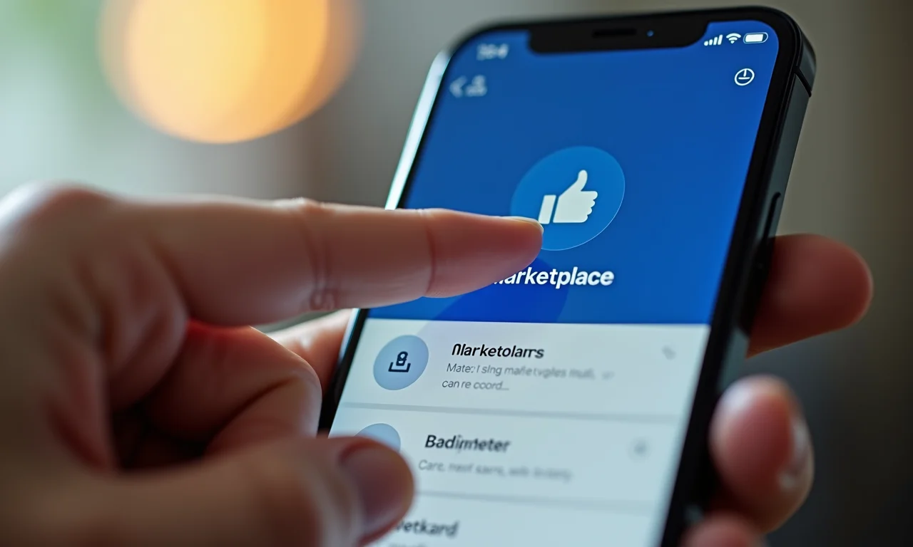 Acessando o Facebook Marketplace pelo celular.