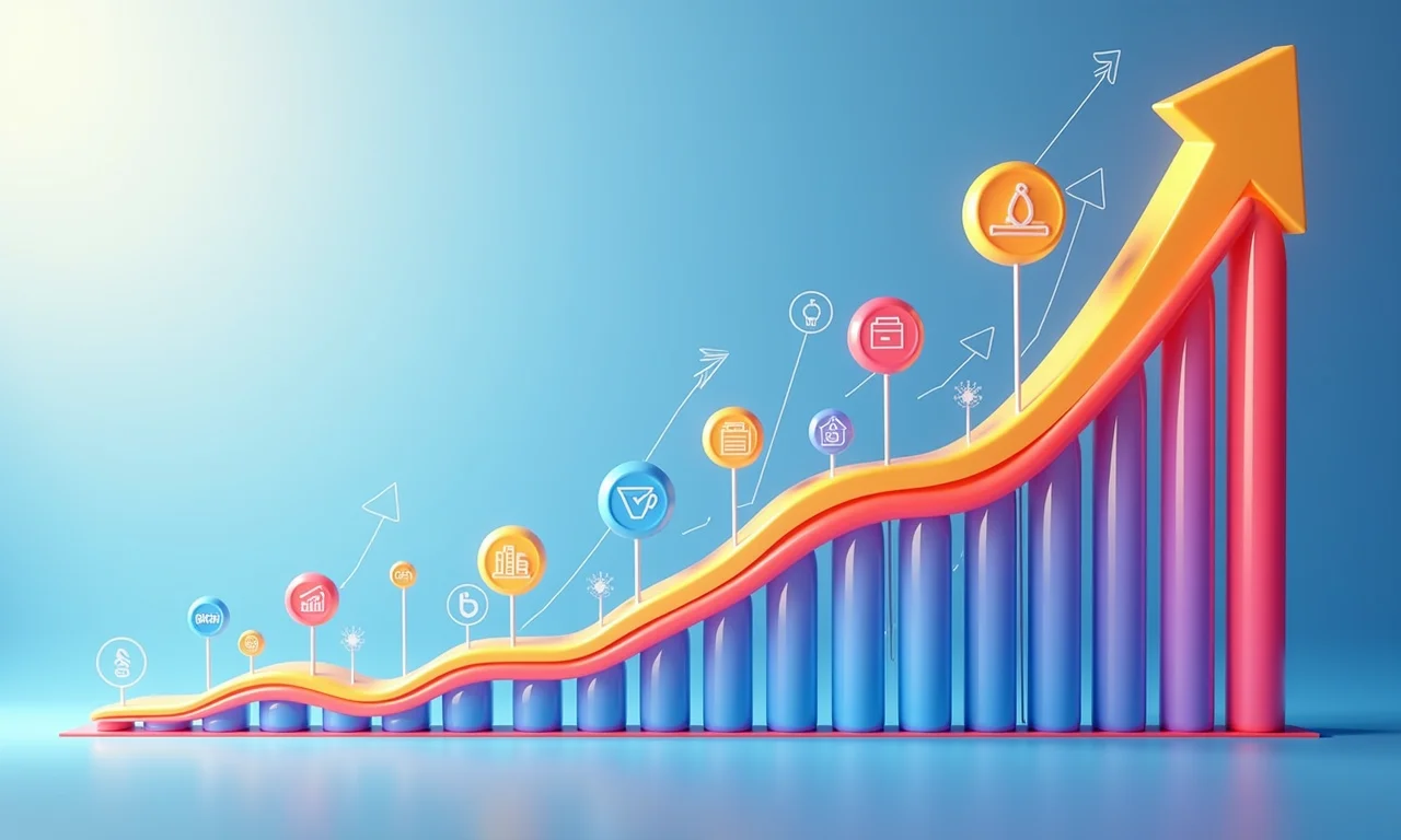 Como o EAT impacta o ranking do Google: Gráfico mostrando o aumento do ranking com a melhora do EAT.