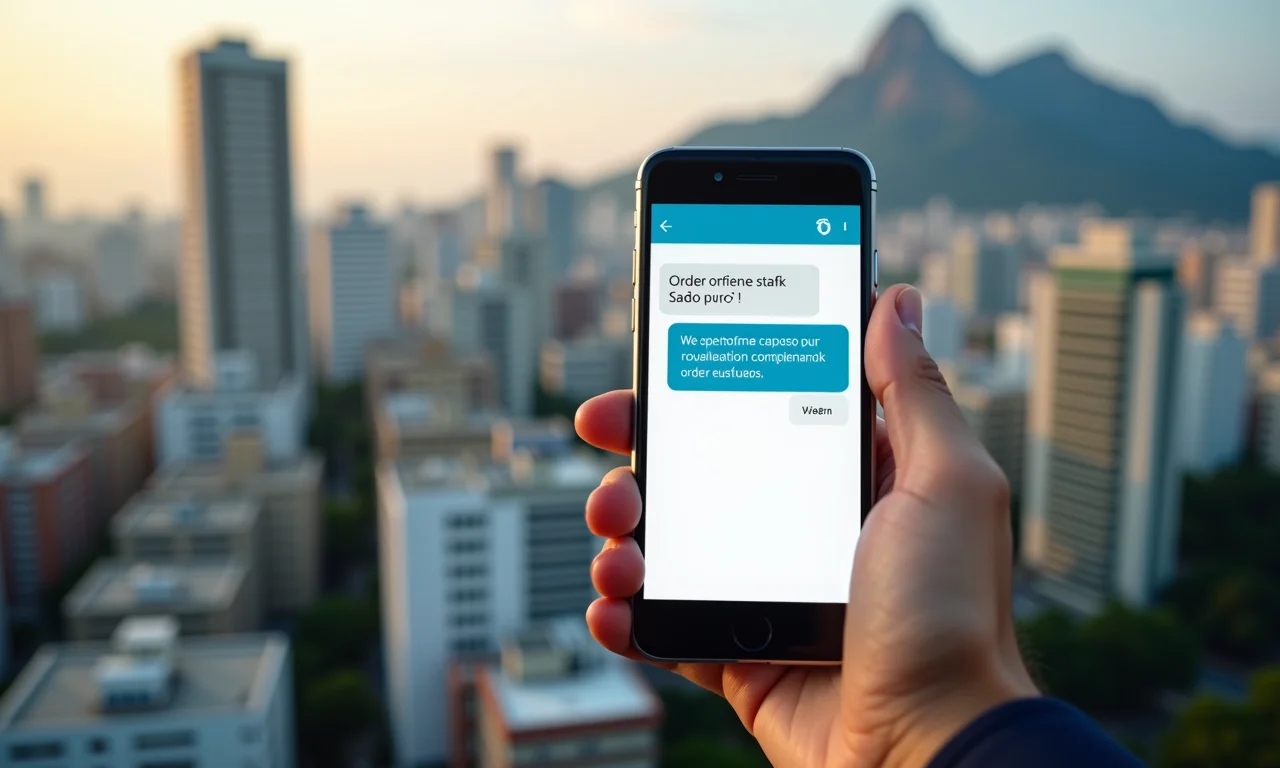 Confirmação de pedido via SMS em smartphone
