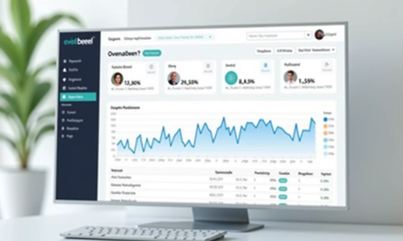 Dashboard de website mostrando resultados de testes A/B com segmentação.