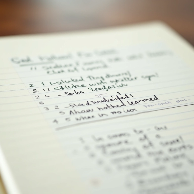 Detalhe de anotações manuscritas em um diário com erros corrigidos.