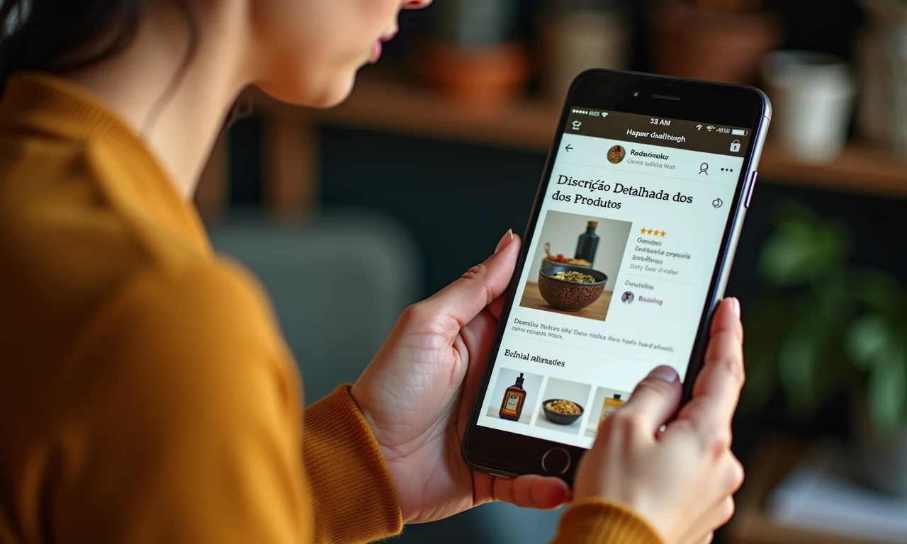 Dono de loja online verificando descrição detalhada dos produtos na nota fiscal eletrônica.