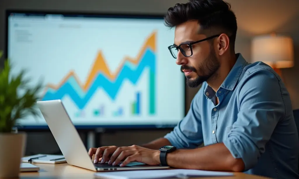 Empreendedor brasileiro analisando crescimento de ecommerce.