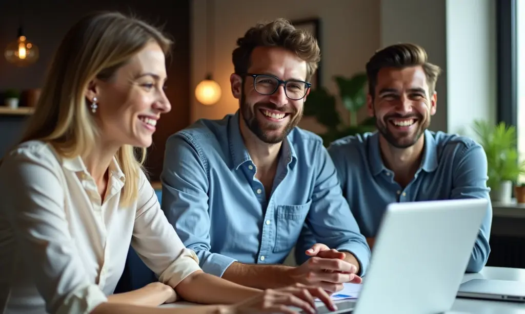 Simples Nacional para Ecommerce Como Funciona e Quem Pode Aderir Empreendedores diversos analisando gráficos de crescimento de e-commerce e impostos simplificados.