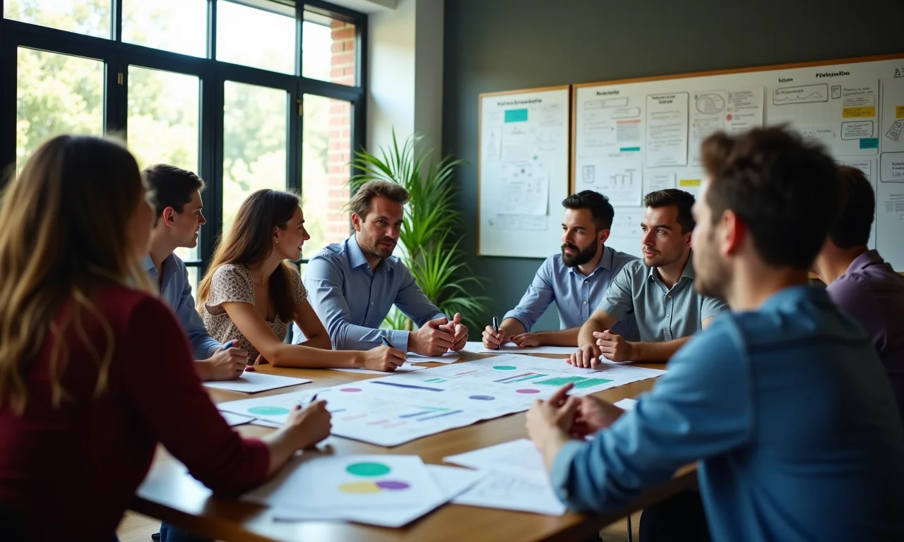 Equipe diversa em SP gerando ideias inovadoras com apoio da gestão do conhecimento.
