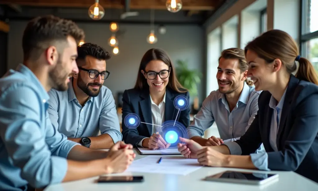 Otimize suas Imagens Para o Google Lens e Venda Mais Equipe diversificada otimizando imagens para Google Lens visando aumentar as vendas.