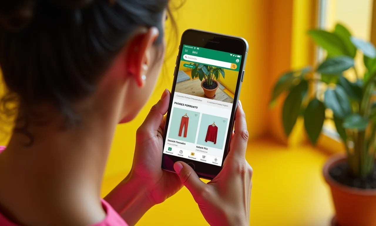 Experiência de compra personalizada em um e-commerce no celular.