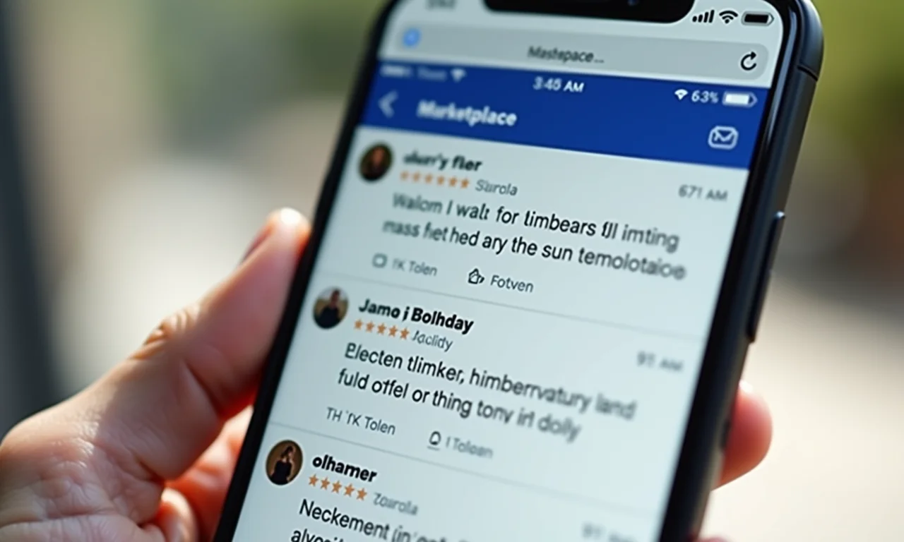 Gerenciando mensagens de clientes no Facebook Marketplace.