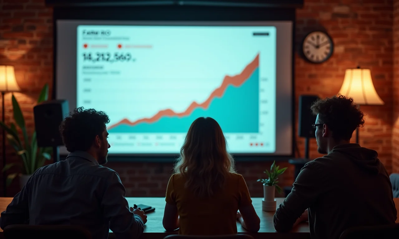 Grupo analisando taxa de retenção de público no YouTube