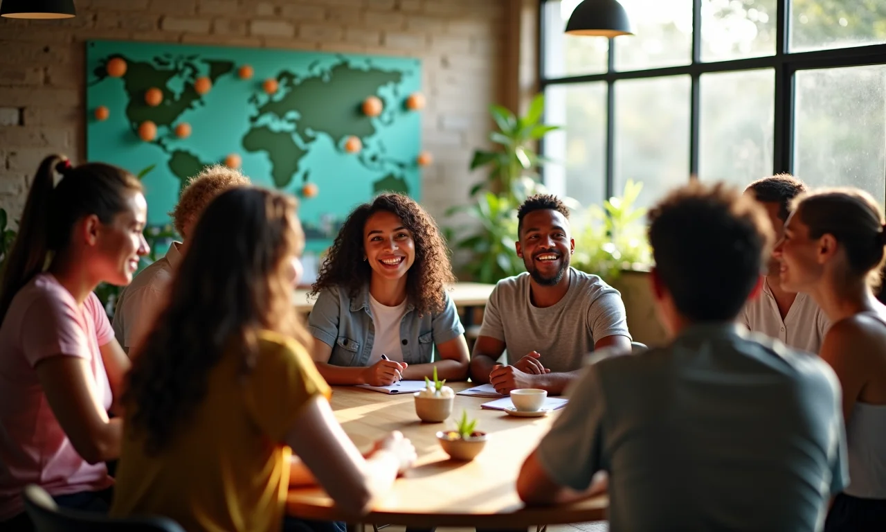 Grupo de apoio em SP, pessoas diversas compartilhando experiências sobre assédio moral.