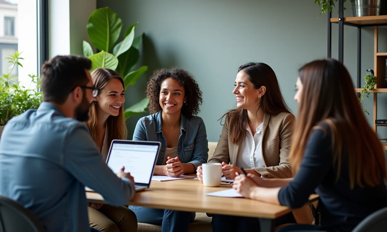 Grupo de autônomos em SP discutindo coberturas de seguro de vida.