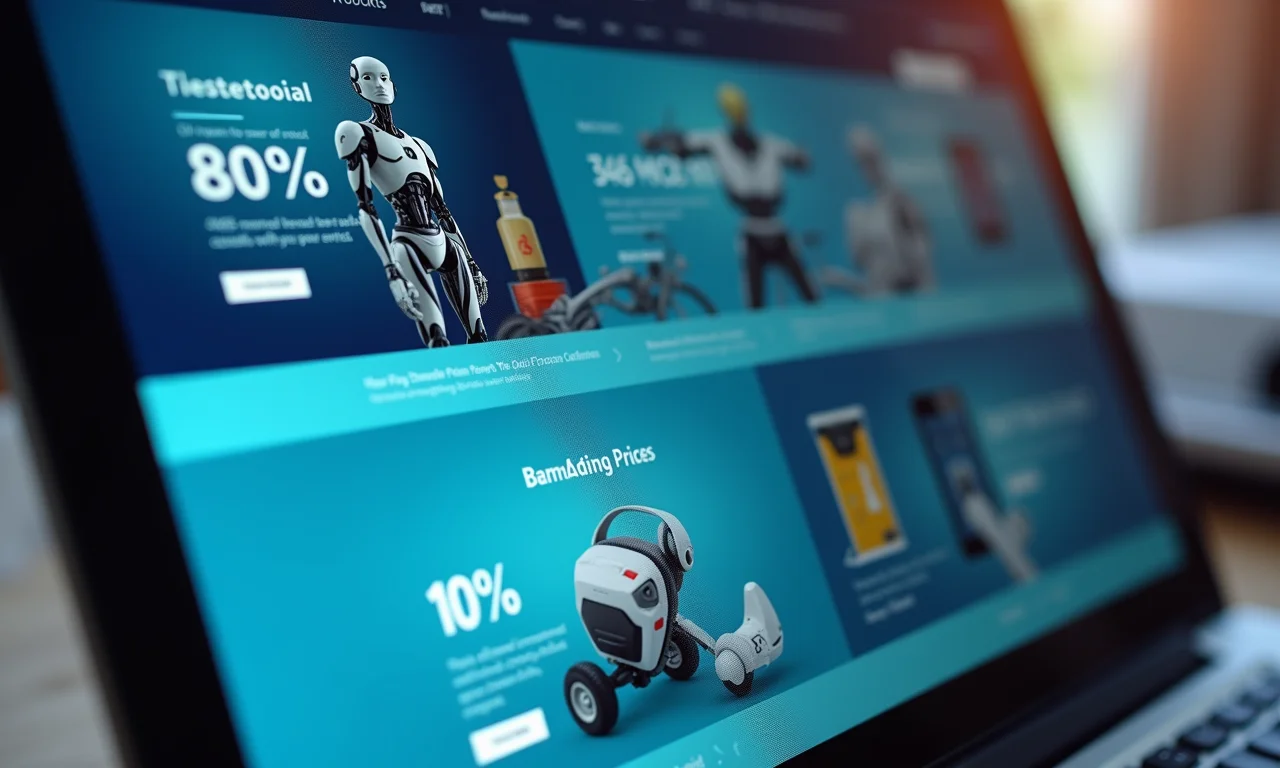 IA otimizando preços dinamicamente em site de e-commerce.