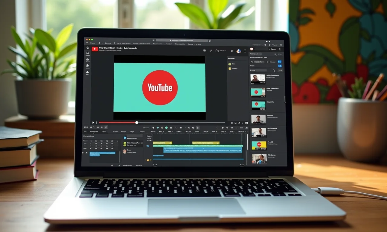 Interface de edição de vídeo no YouTube mostrando a integração de links de afiliados.