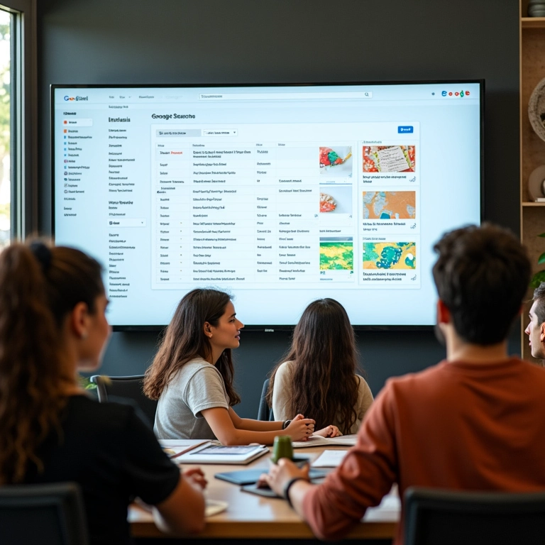 Interface do Google Trends exibida em monitor, mostrando buscas de produtos em alta no Brasil.