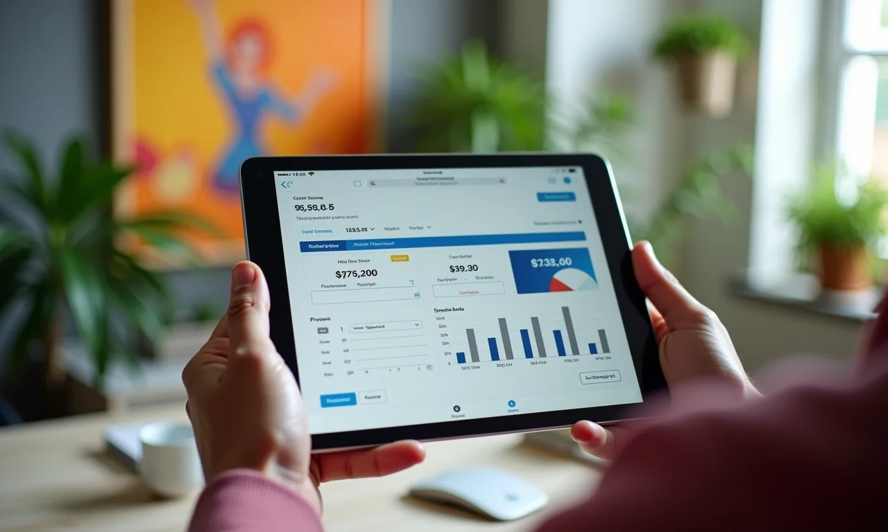 Interface do Treasy em um tablet.