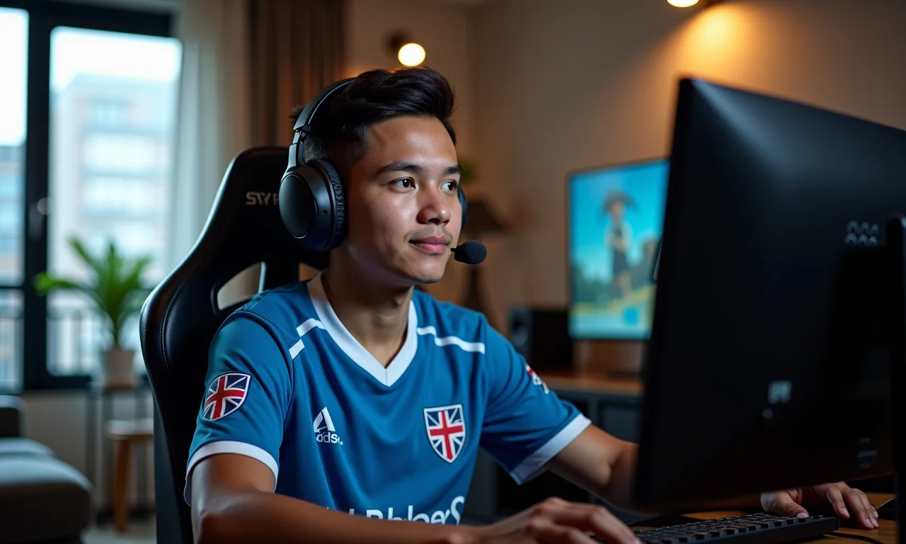 Jogador de e-sports individual transmitindo de apartamento em SP.