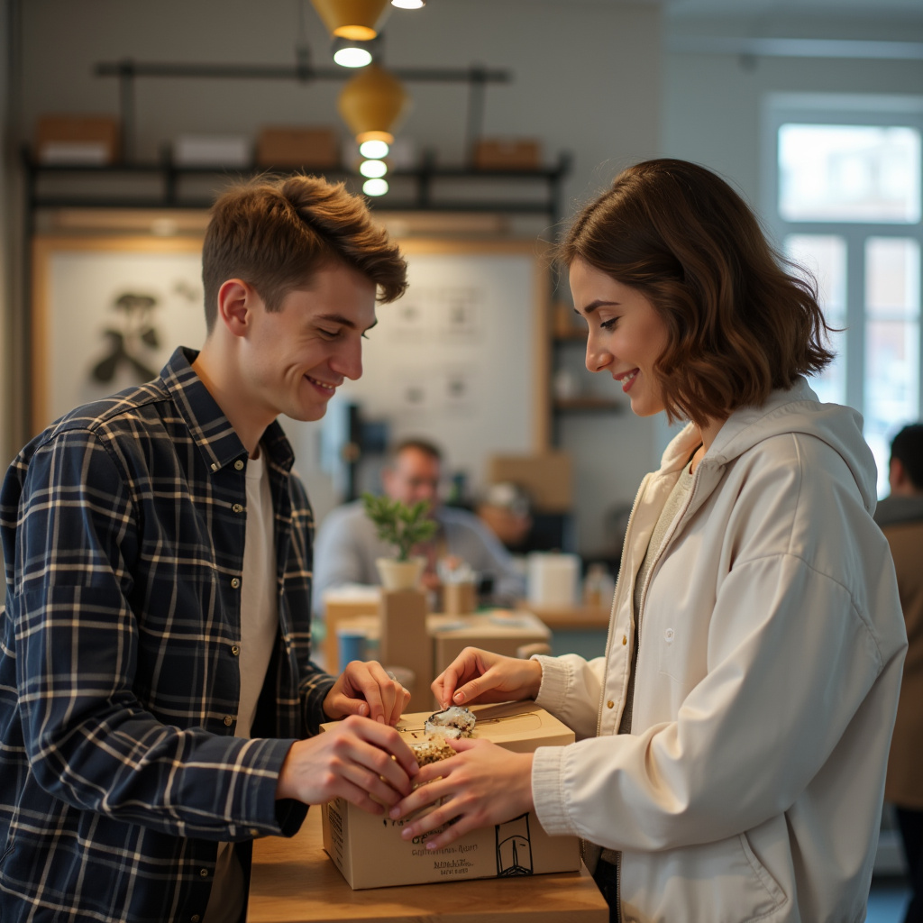 Lifestyle photography of a diverse young adult handling returns and refunds on TikTok Shop, bright Devoluções e reembolsos TikTok.