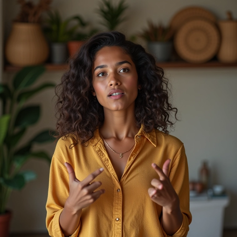 Mulher brasileira criando conteúdo de valor para sua audiência online.