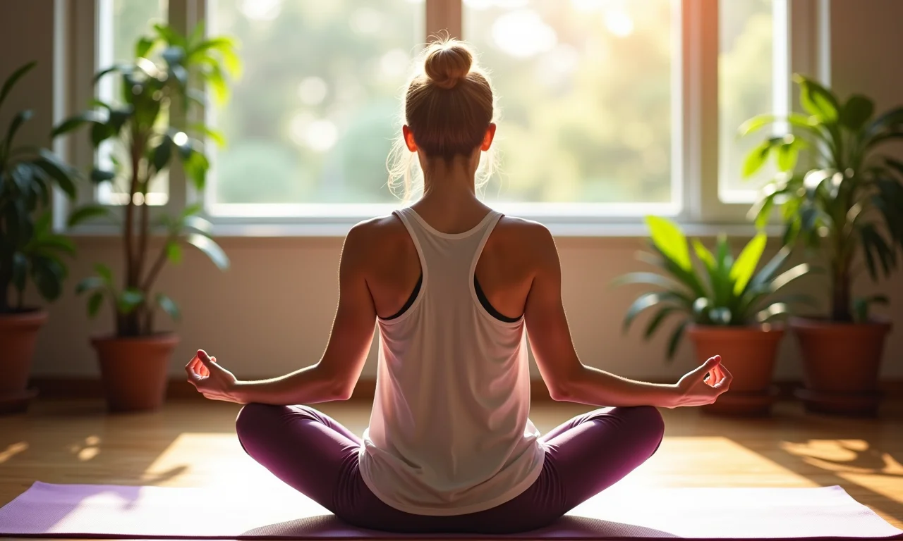 Mulher praticando mindfulness para aliviar a dor crônica.