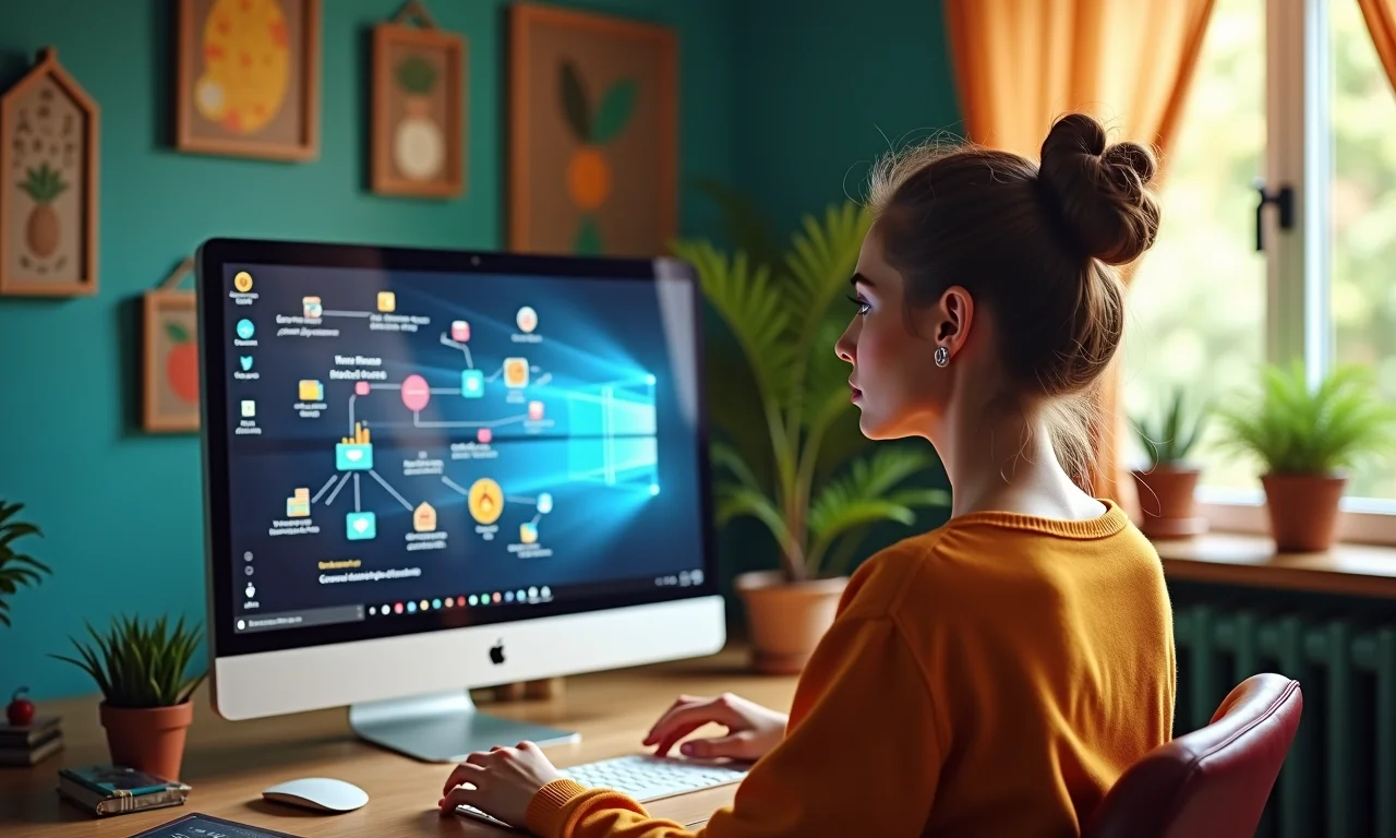 Mulher segmentando clientes com ferramenta de IA para descontos.