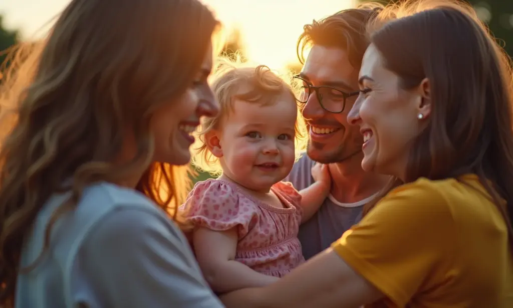 Guia de Resiliência Para Pais e Mães Navegarem o Caos do Dia a Dia Pais e mães diversos se apoiando mutuamente, simbolizando a resiliência na jornada da parentalidade.