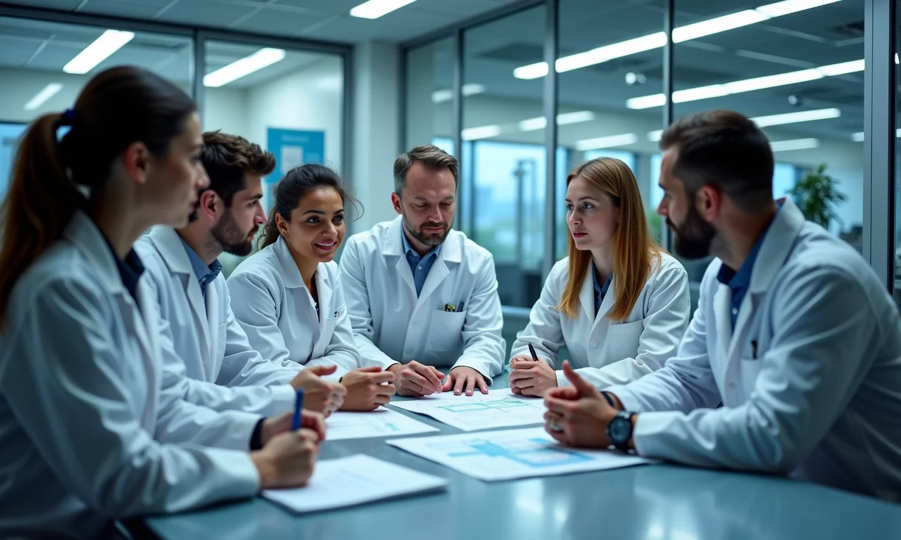 Pesquisadores trabalhando em laboratório de alta tecnologia no IPT.