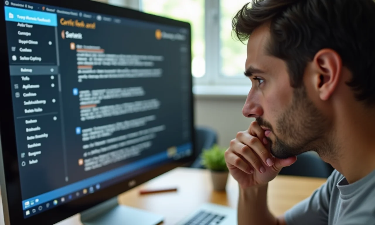 Pessoa lendo feedback negativo com atenção e reflexão.