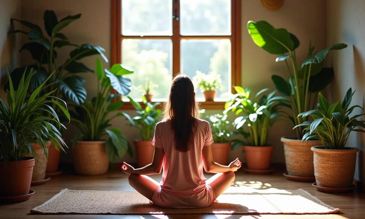 Pessoa meditando em um ambiente acolhedor, praticando mindfulness para fortalecer a resiliência proativa.