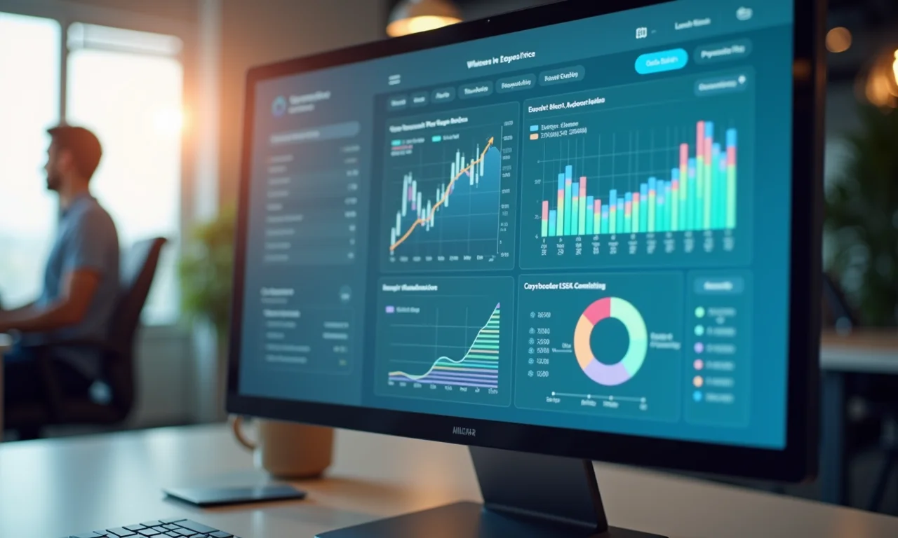 Plataforma Economatica exibindo gráficos financeiros.