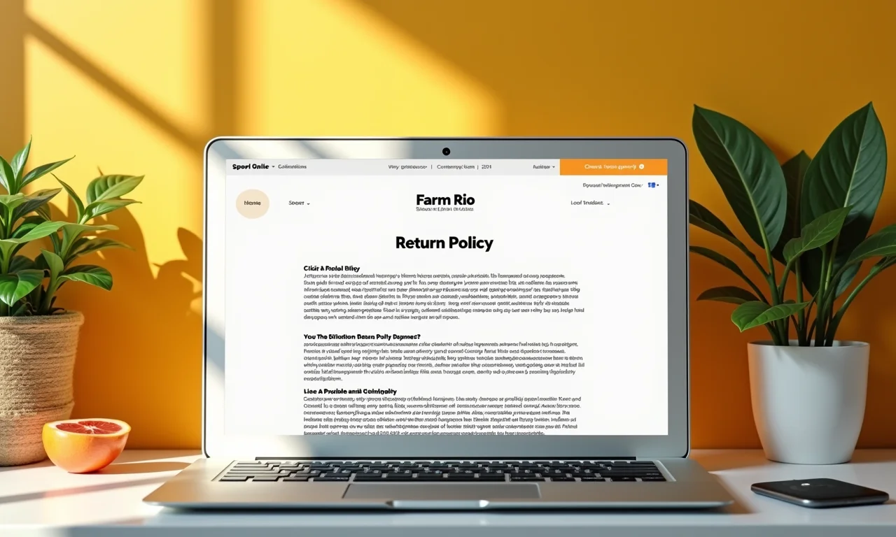 Política de devolução clara e transparente em site de e-commerce.