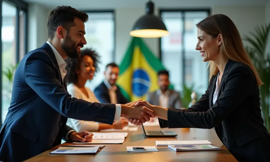 Operação de Câmbio em SP Como Realizar Profissionais diversos trocando moeda estrangeira em escritório moderno em São Paulo.