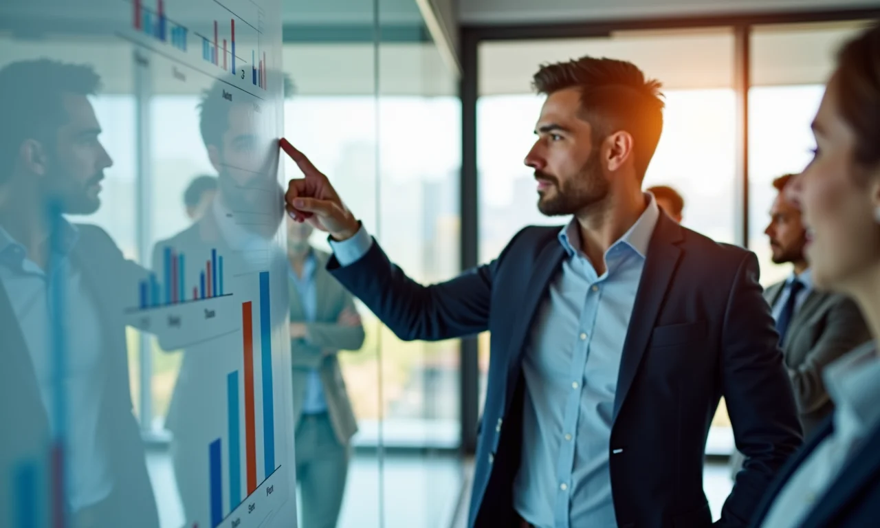 Profissional analisando dados de feedback e tendências.