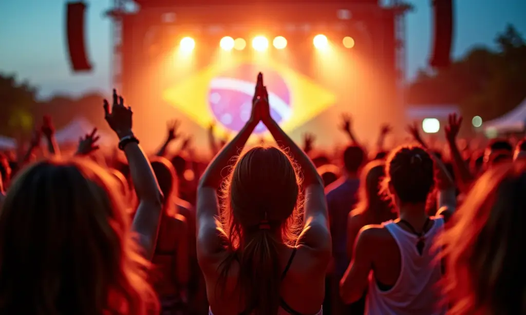Festivais de Música em SP Agite Seu Verão Público vibrante curtindo festival de música em São Paulo.